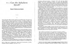 Can the subaltern speak? (Gayatri Chakravorty)